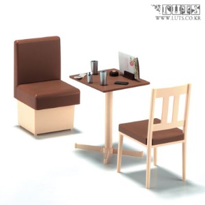 오비츠11 사이즈 1/12 패밀리 레스토랑 테이블,의자 세트(테이블X1,소파X1,의자X1,악세서리)