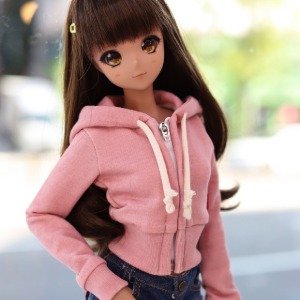 [선주문] [SD13 GIRL &amp; Smart Doll] 피그먼트 크롭 집업 후디티- 핑크