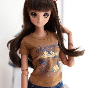 [선주문] [SD13 GIRL &amp; Smart Doll] 어썸 티셔츠 - 브라운, 화이트