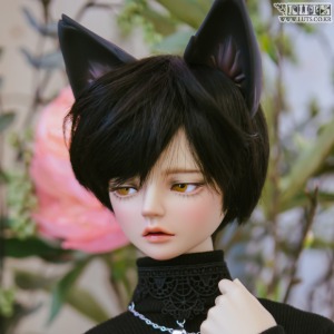 시니어 델프 고양이 귀 + 꼬리파츠 (블랙)